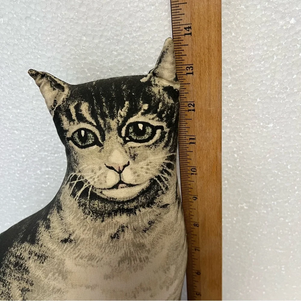 The Toy Works VTG Kitty Cat Tabby Striped Stuffed Pillow or Doorstop